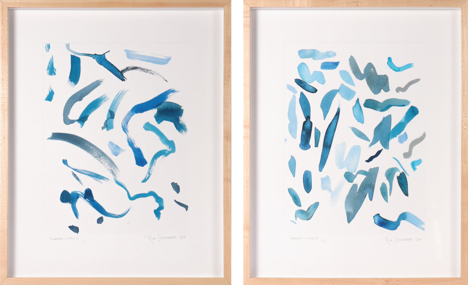 <i>Gestures in Blue, Set of 2</i> <br>Limited Edition Archival Print <br><br>ART-22961