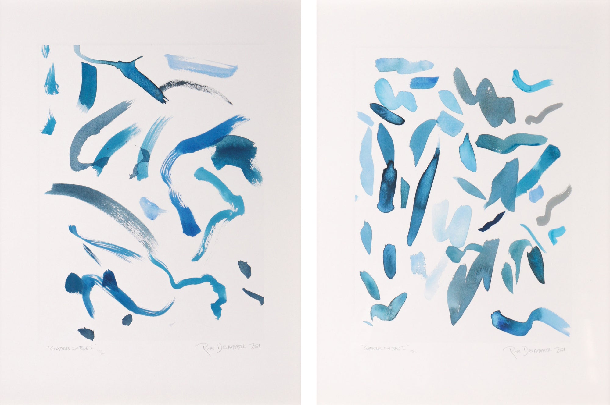 <i>Gestures in Blue, Set of 2</i> <br>Limited Edition Archival Print <br><br>ART-22961