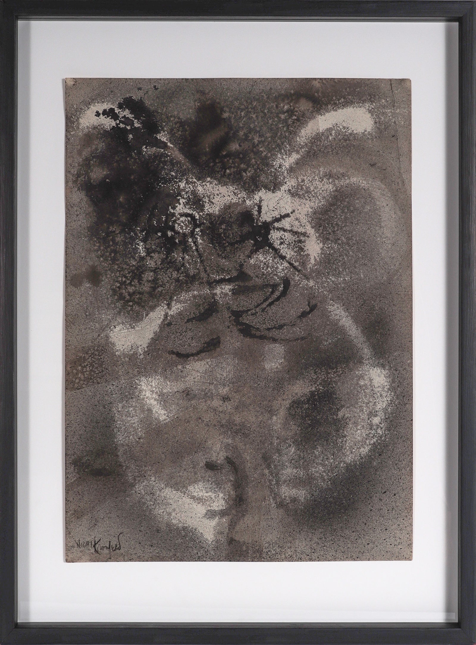 <I>Night</I> <br>1970s Sand and Ink <br><br>#C2260