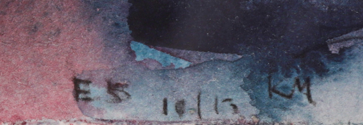 Vivid Organic Absract <br>20th Century Watercolor <br><br>#C3599