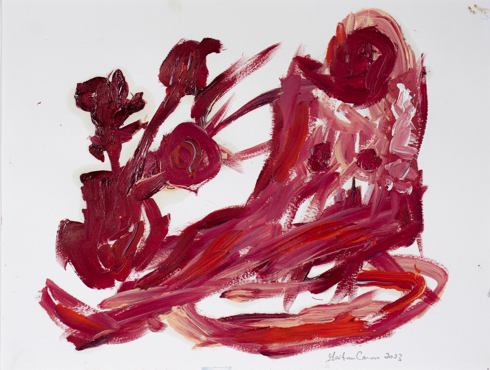 <i>Woman & Bouquet</i> <br>2023 Oil on Paper <br><br>#C3614