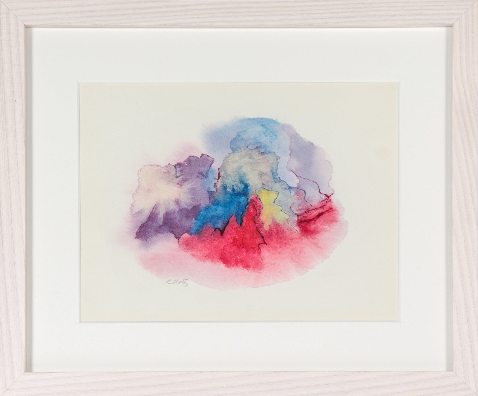 Colorful Amorphic Abstract <br>1962 Watercolor <br><br>#C3650