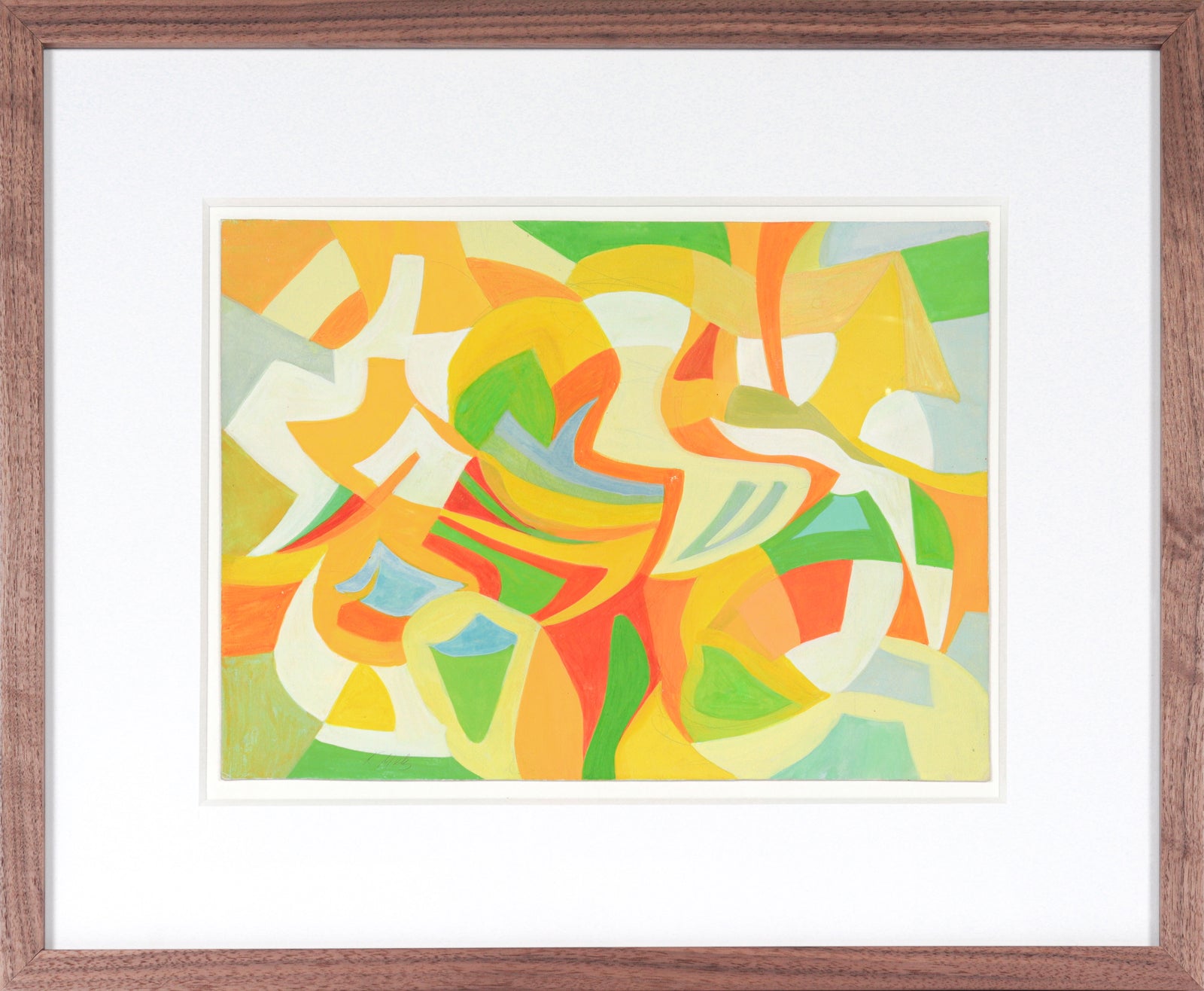 Warm Modernist Abstract <br>Mid Century Gouache <br><br>#C3691