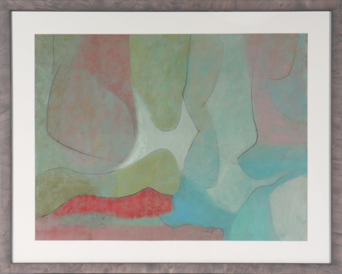 Moody Abstracted Forms &lt;br&gt;Mid Century Oil on Paper &lt;br&gt;&lt;br&gt;#C3696