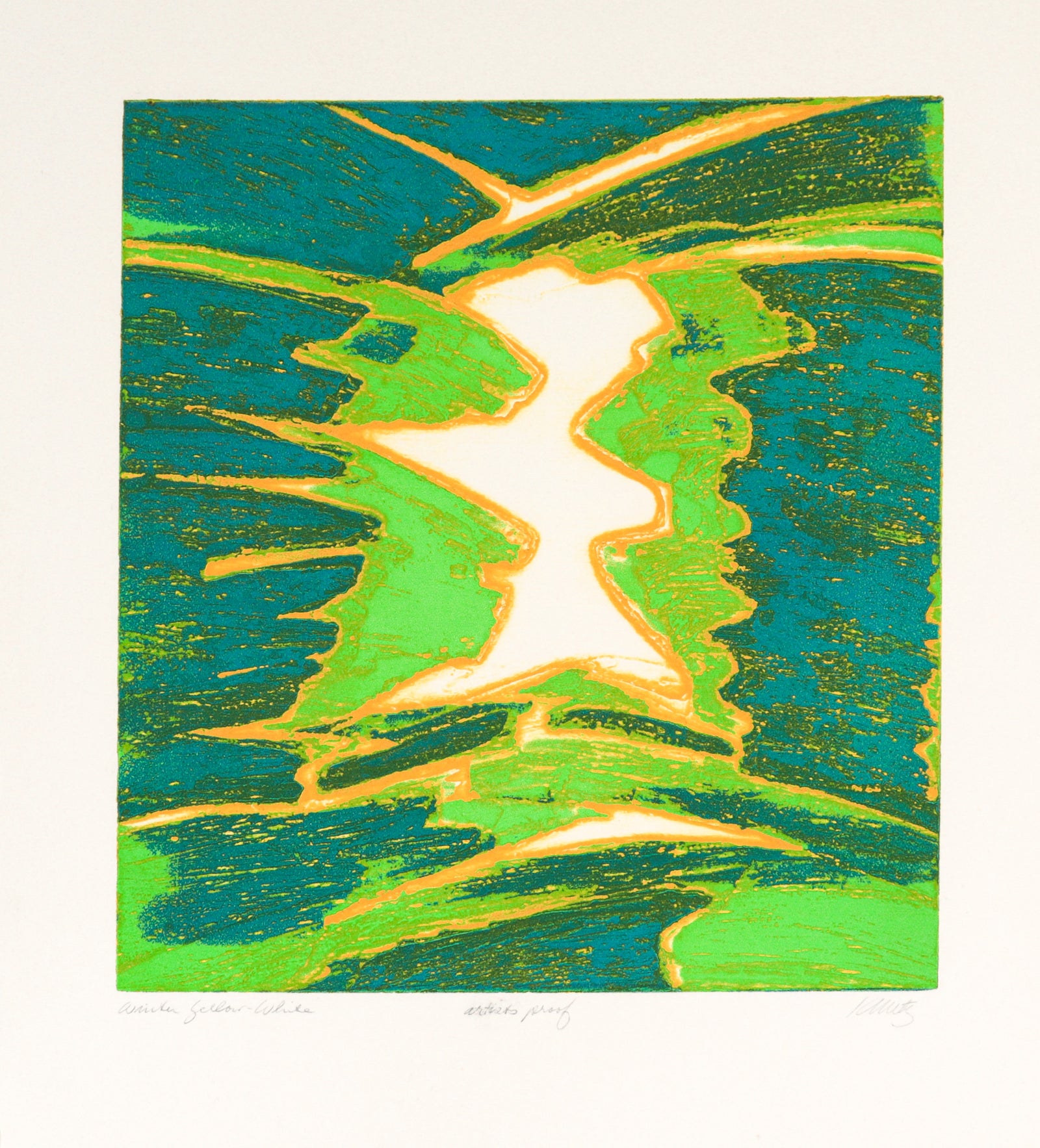 <I>Winter Yellow-White</I> <br>20th Century Etching<br><br>#C3769