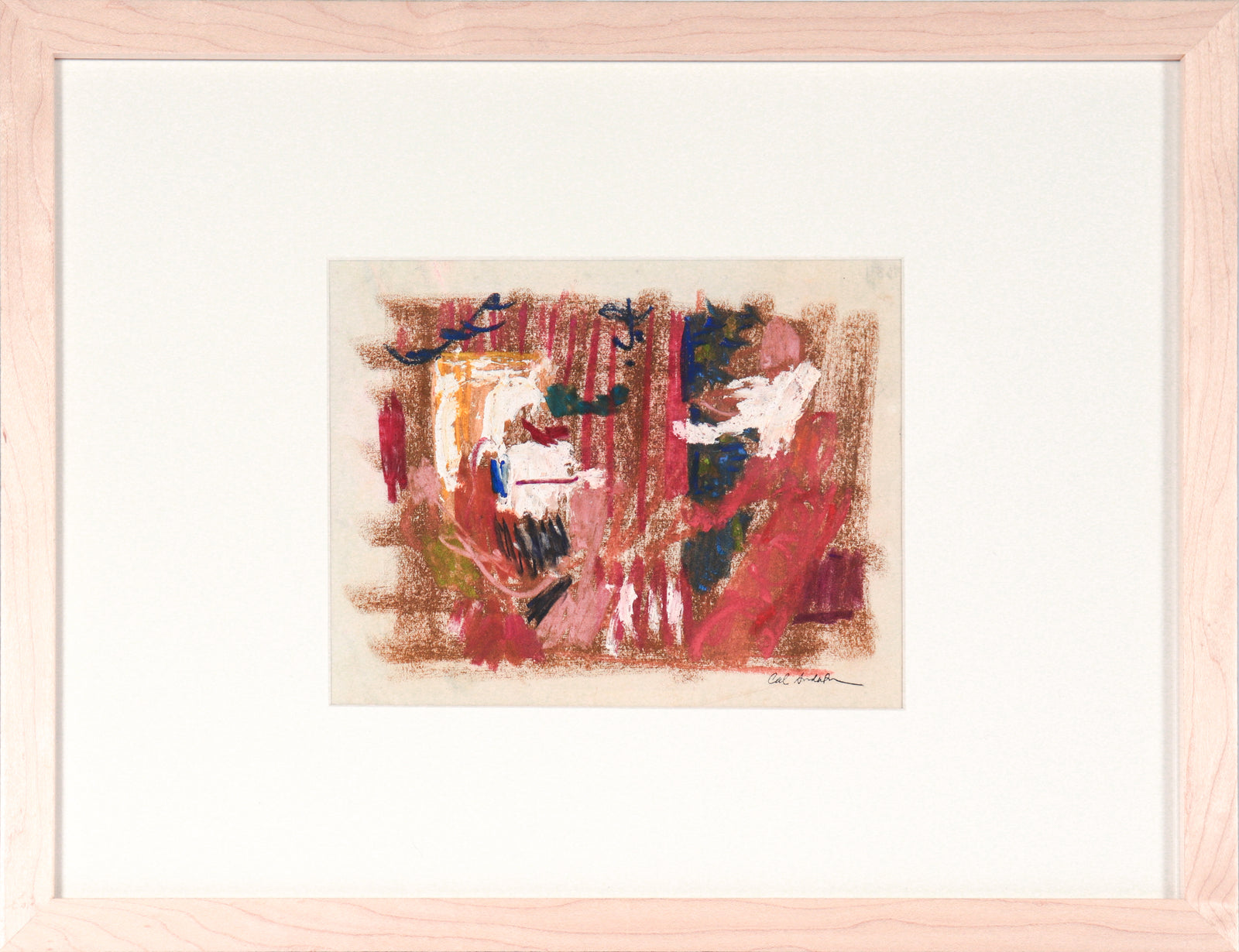 Abstracted People Scene<br>20th Century Pastel<br><br>#C3839