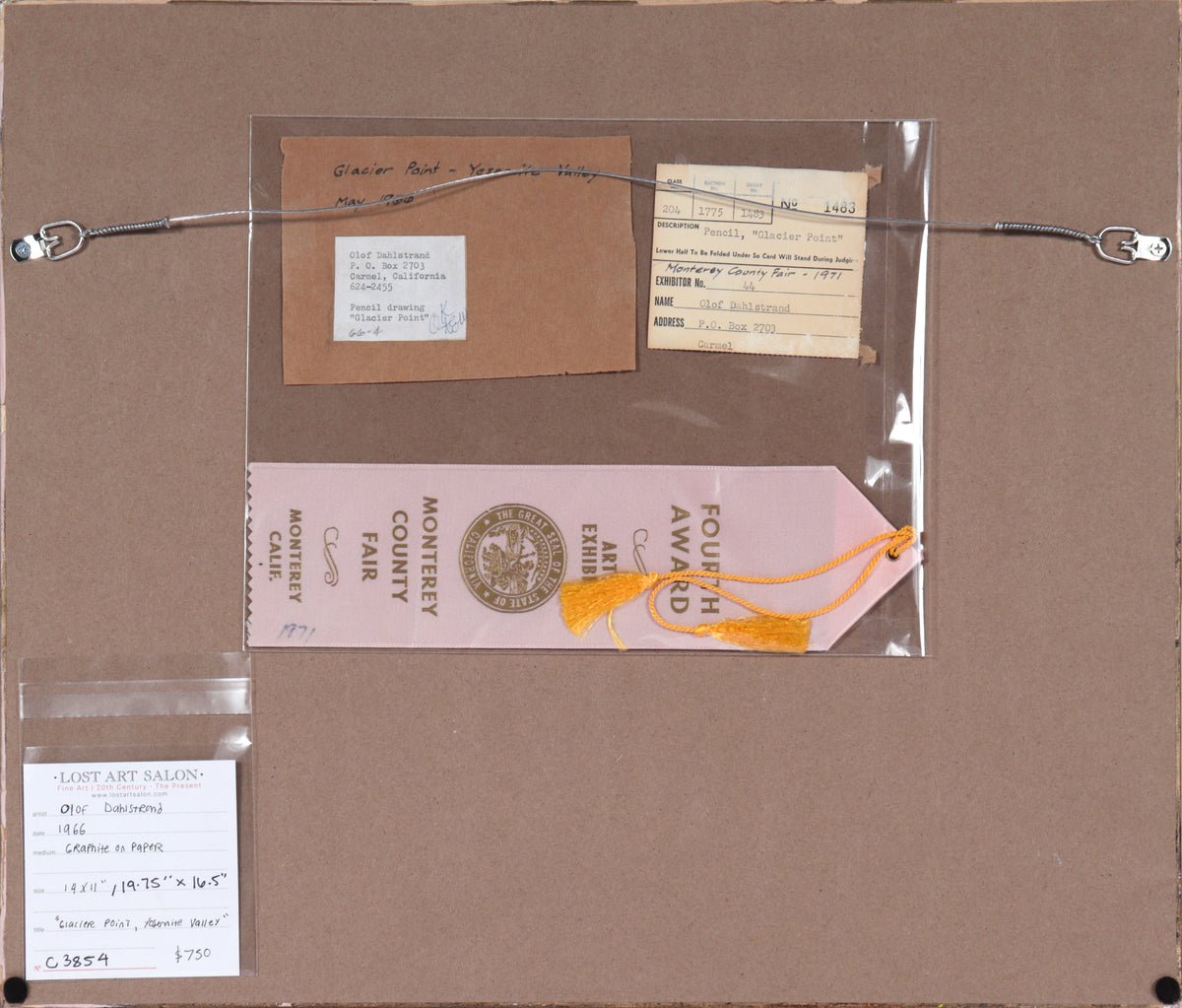 <I>Glacier Point,Yosemite Valley</I> <br>1966 Graphite<br><br>#C3854