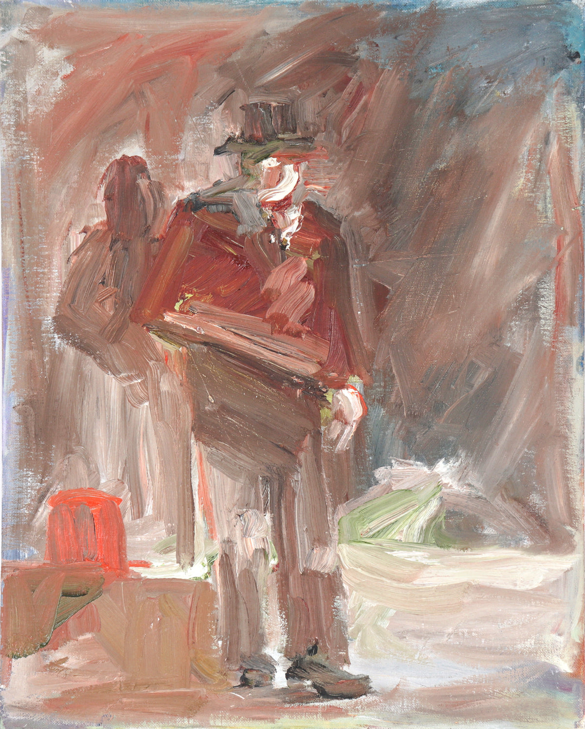 Abstracted Figure in Top Hat&lt;br&gt;20th Century Oil&lt;br&gt;&lt;br&gt;#C3875