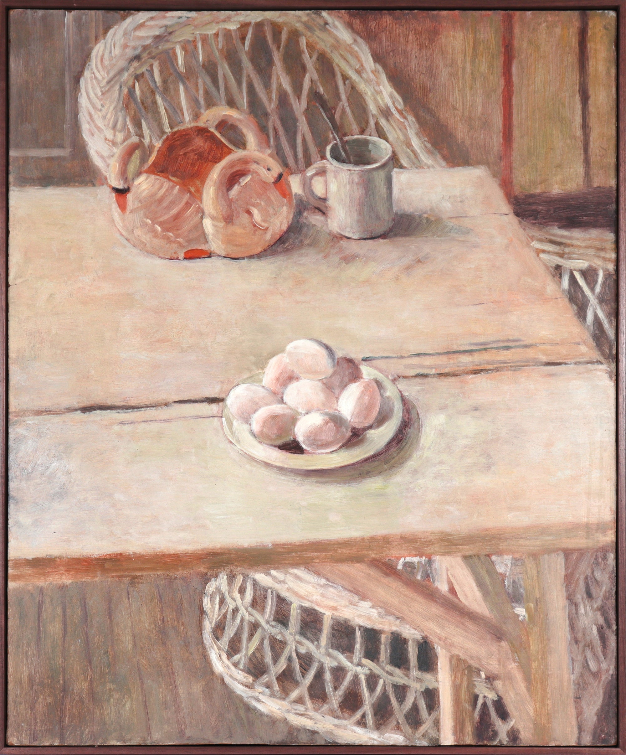Swans & Eggs Table Top Still-Life<br>20th Century Oil<br><br>#C3883