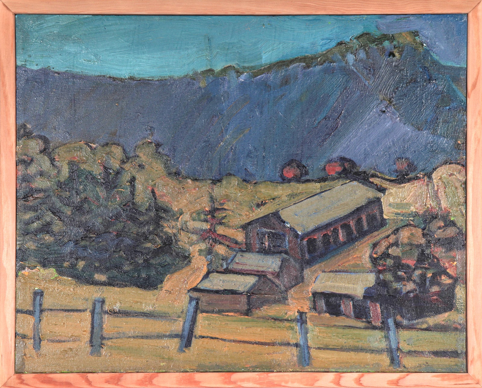California Barn Scene<br>Late 20th Century Oil<br><br>#C3899