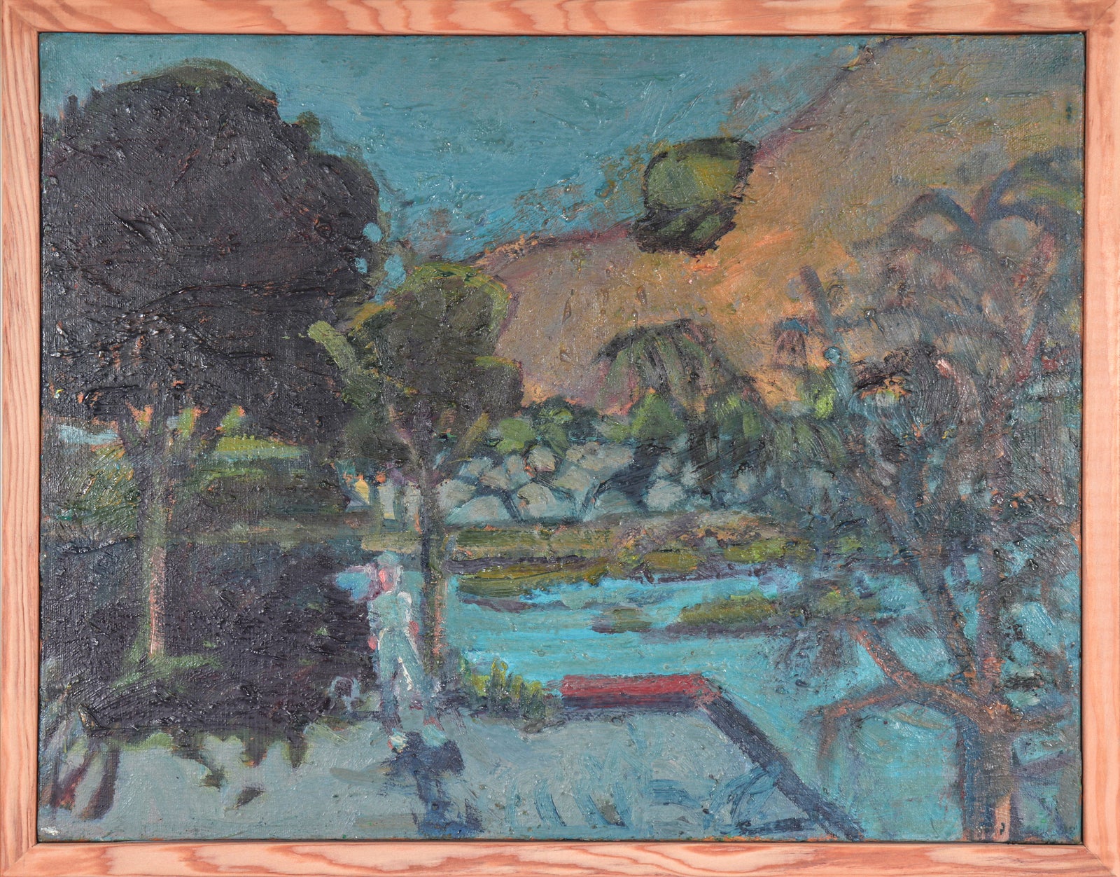 California Lake Scene<br> Late 20th Century Oil<br><br>#C3900