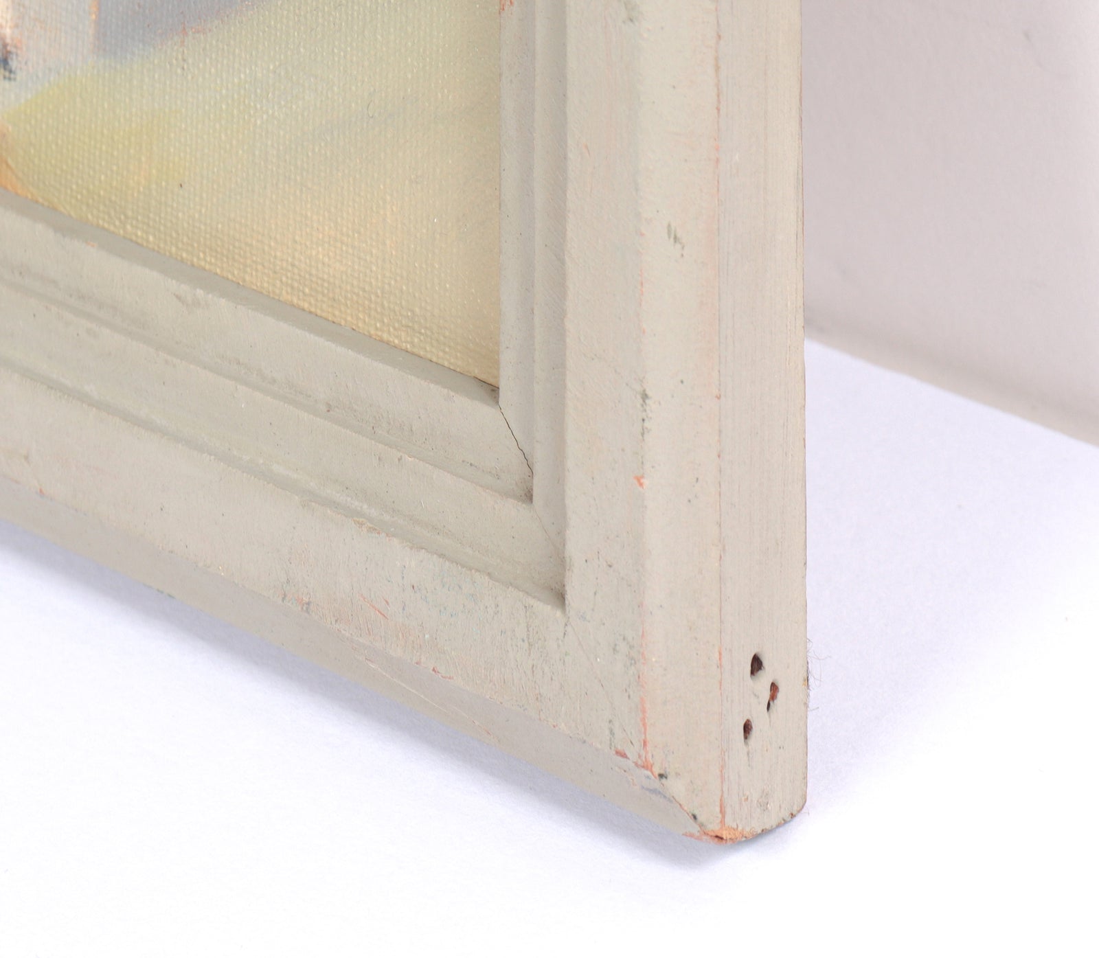 Blocky City Scene with Bridge <br>1966 Oil <br><br>#C3931