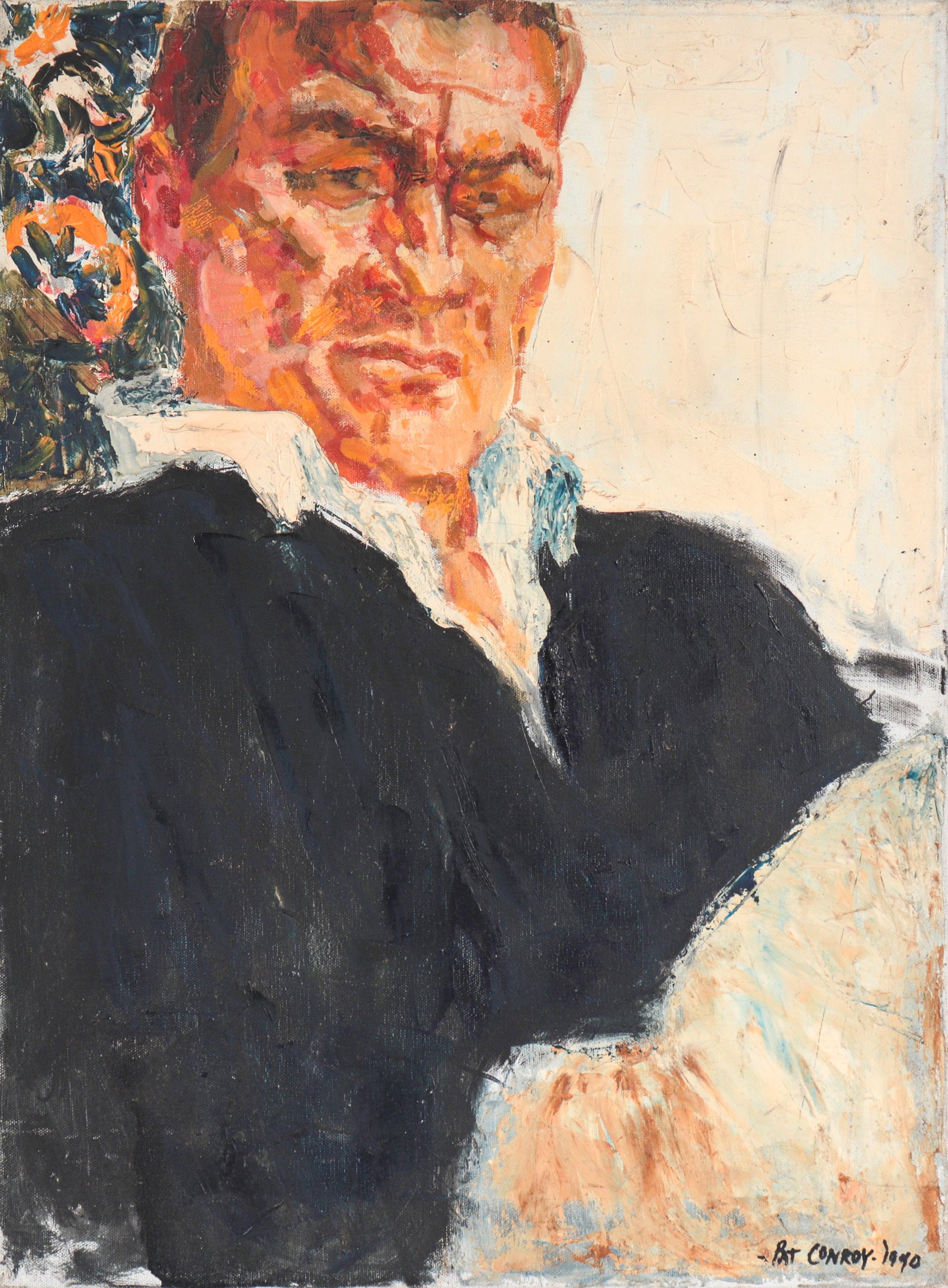 Warm Modernist Portrait<br>1940 Oil <br><br>#C3945