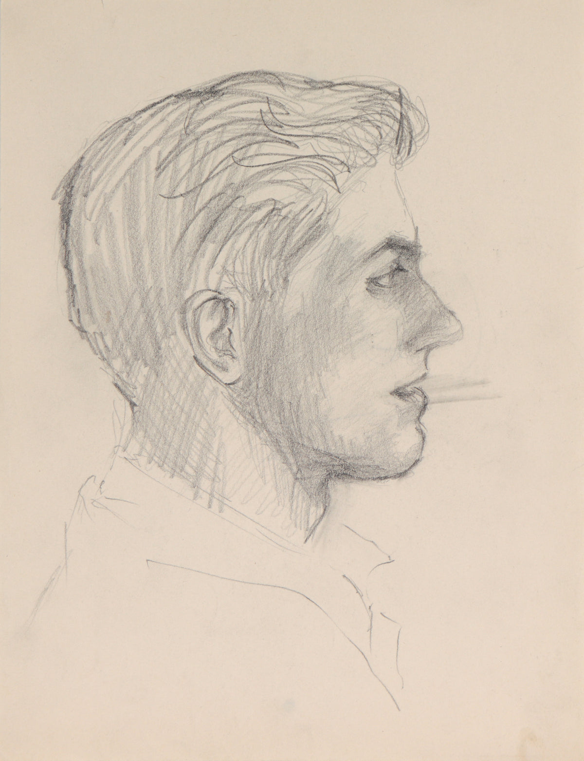 Male Portrait Study &lt;br&gt;Mid 20th Century Graphite &lt;br&gt;&lt;br&gt;#C3953