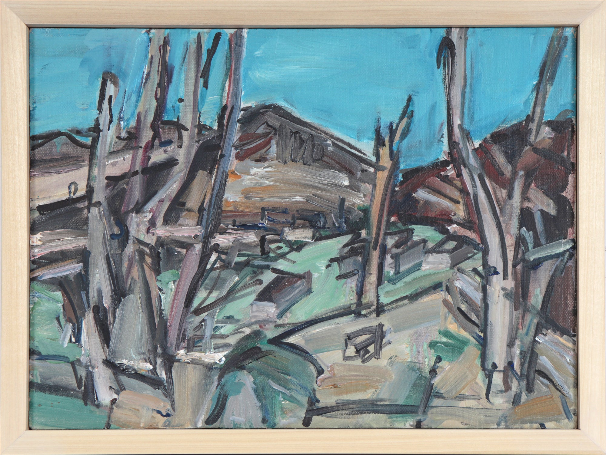 German Expressionist Landscape <br>20th Century Oil <br><br>#C3980
