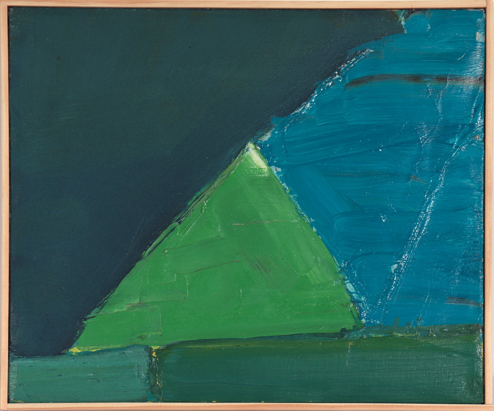 Triangle in Green & Blue <br>20th Century Oil <br><br>#C3983