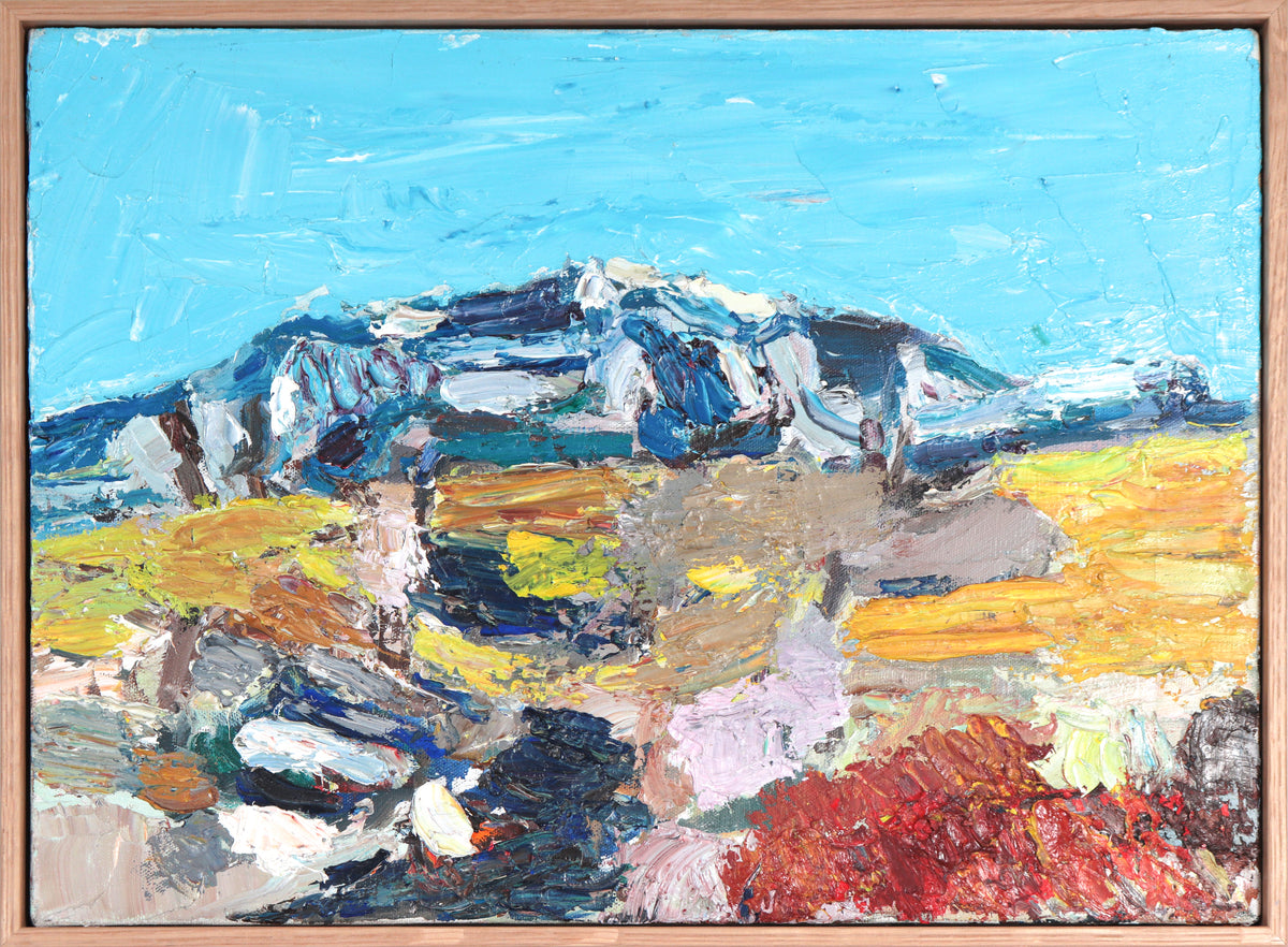 Vivid Expressionist Mountain Scene &lt;br&gt;Mid Century Oil &lt;br&gt;&lt;br&gt;#C4037