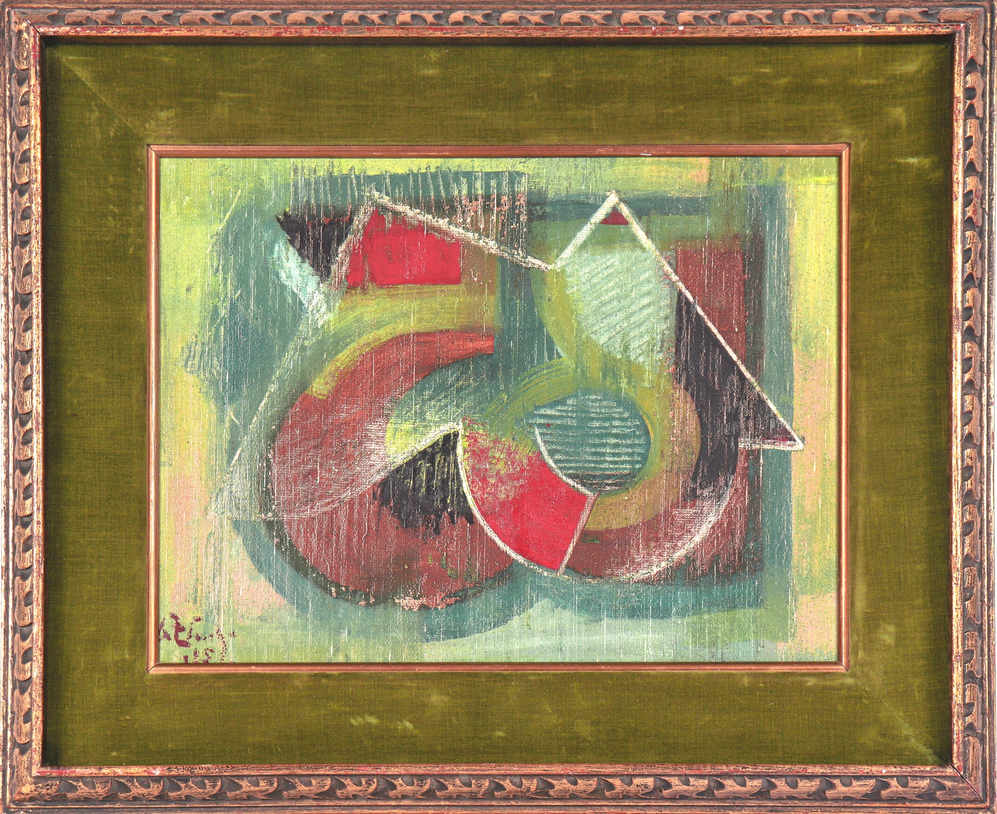 Colorful Geometric Abstract <br>20th Century Oil <br><br>#C4089