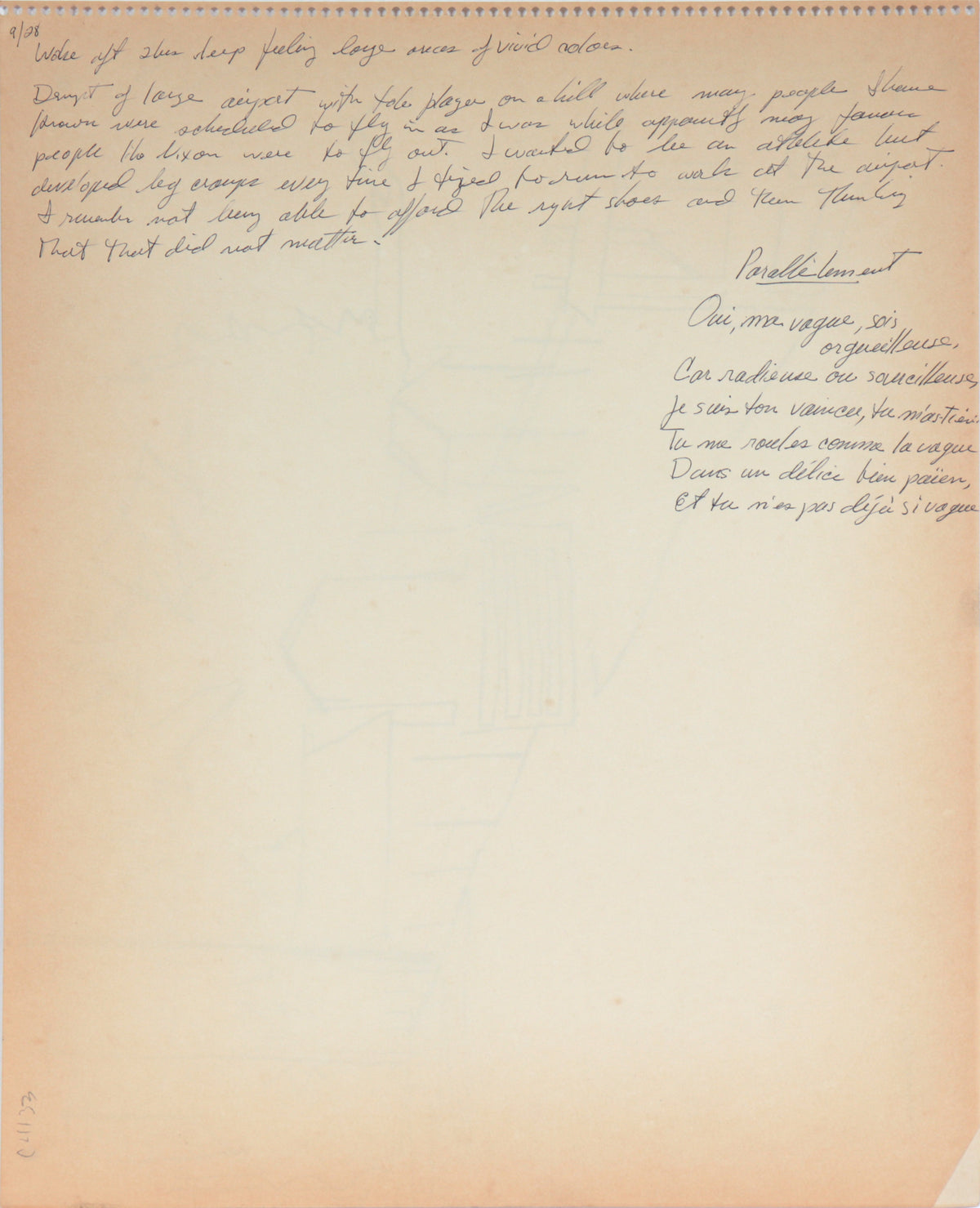 Minimal Landscape with Telephone Poles<br>20th Century Graphite<br><br>#C4133