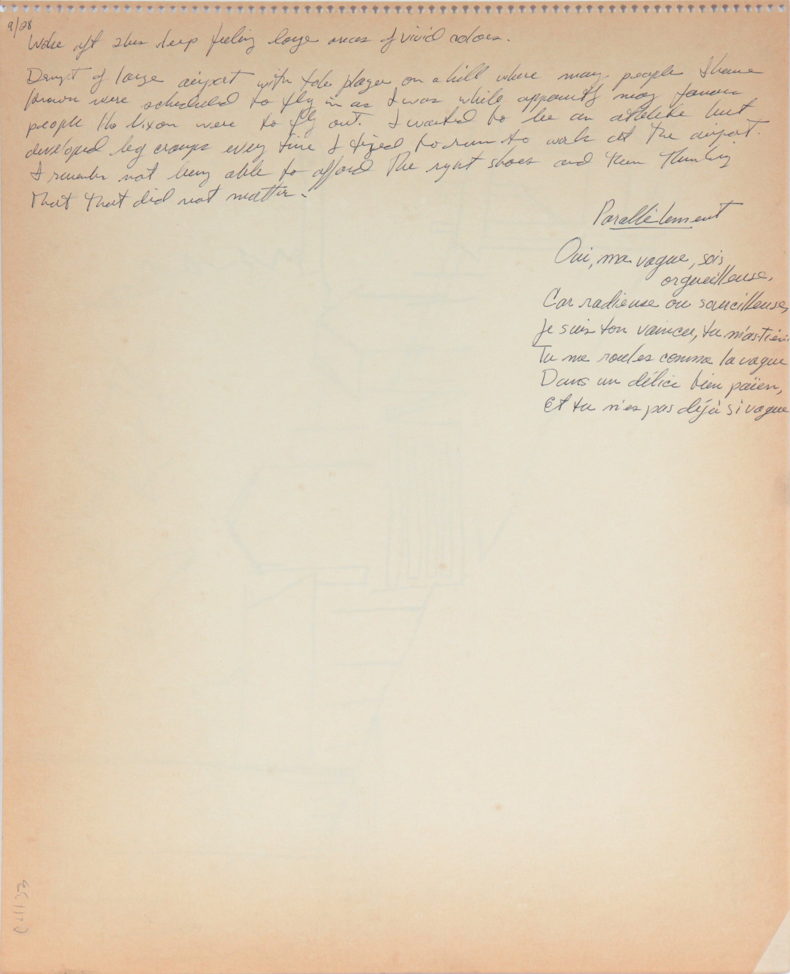 Minimal Landscape with Telephone Poles<br>20th Century Graphite<br><br>#C4133