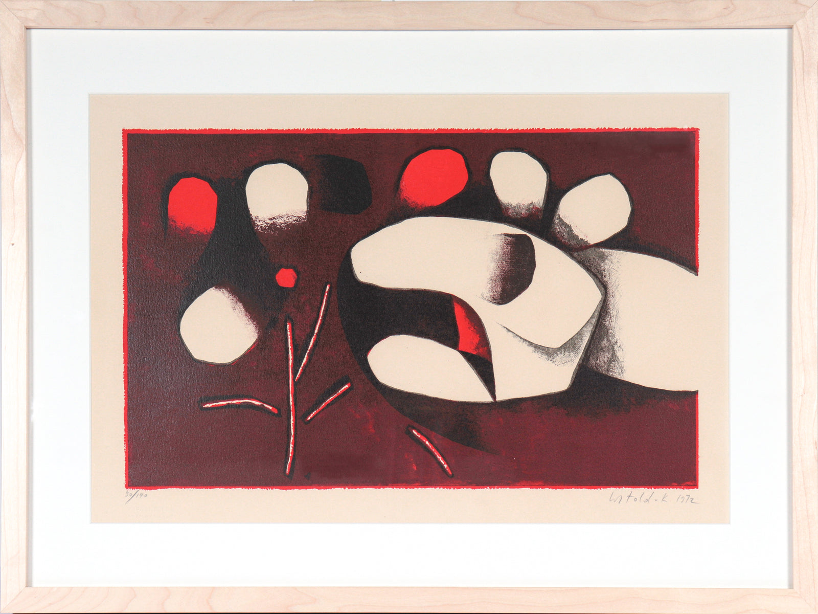 Abstracted Organic Forms<br>1972 Lithograph<br><br>#C4141