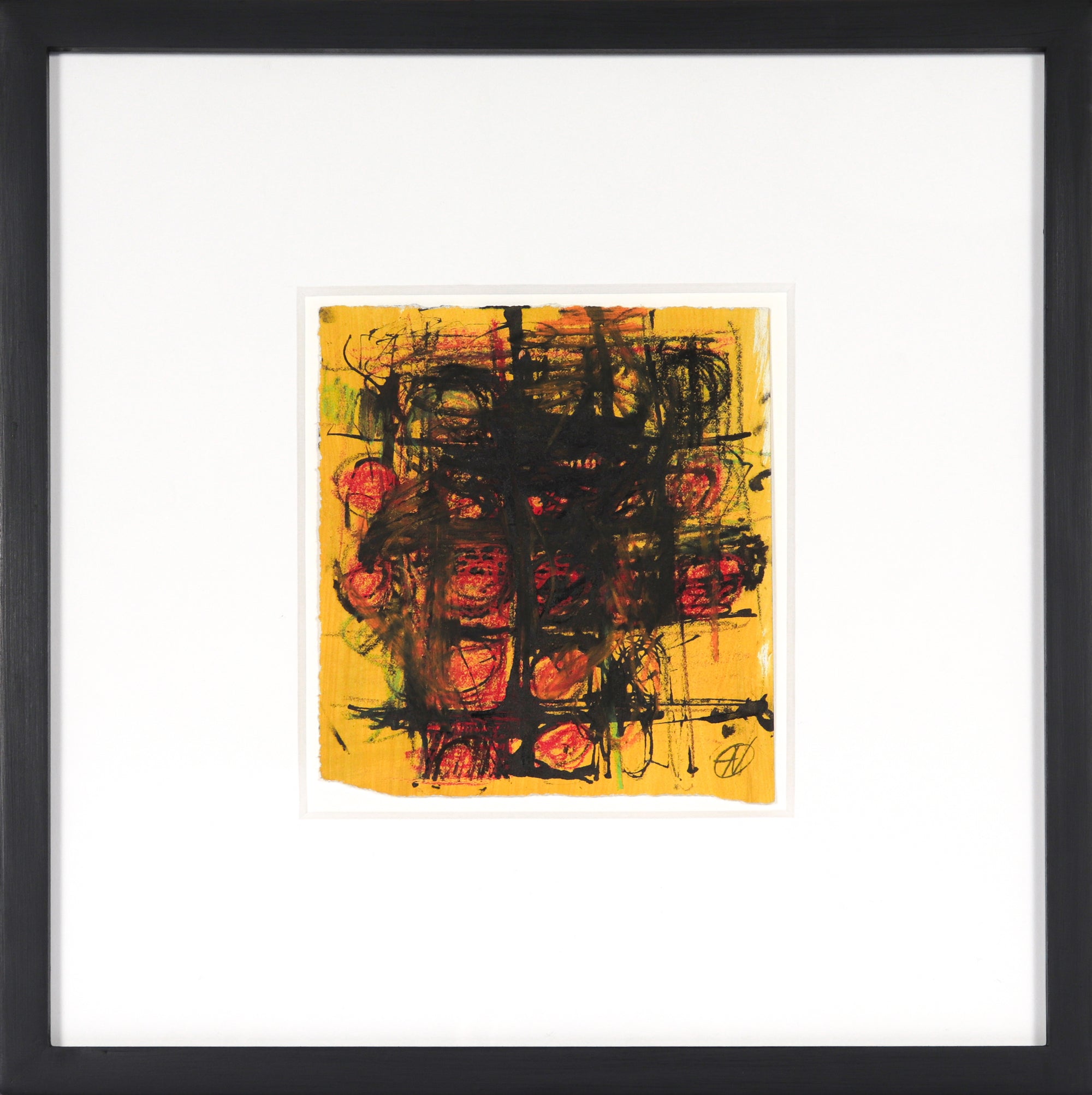 Warm Expressionist Abstract <br>20th Century Ink & Oil <br><br>#C4143