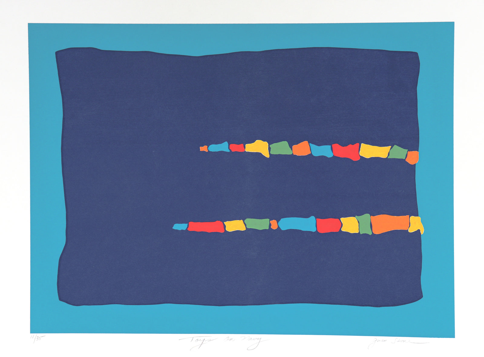 <I>Toys on Navy</I> <br>20th Century Serigraph<br><br>#C4167