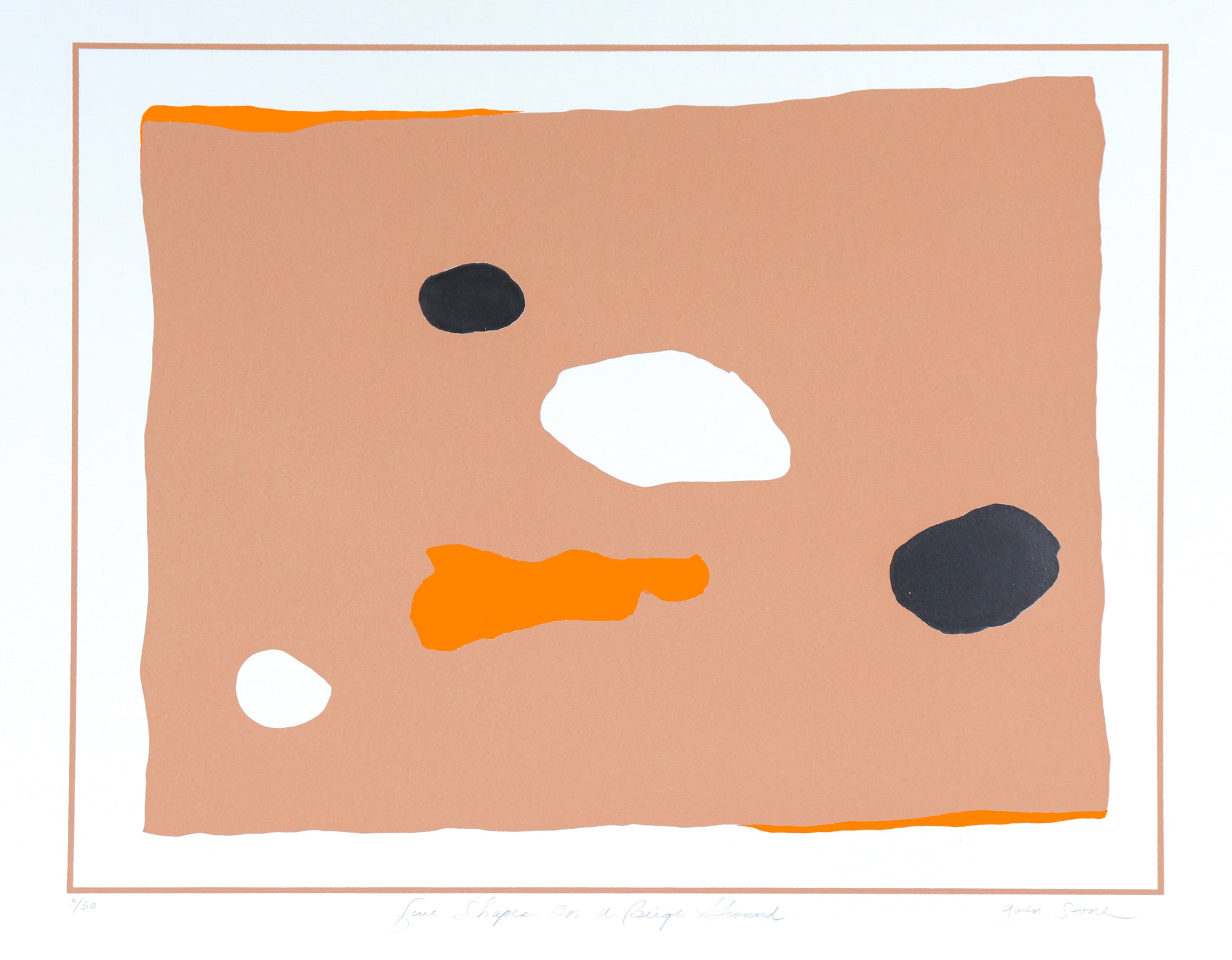 <I>Five Shapes on a Beige Ground</I> <br>20th Century Serigraph<br><br>#C4168