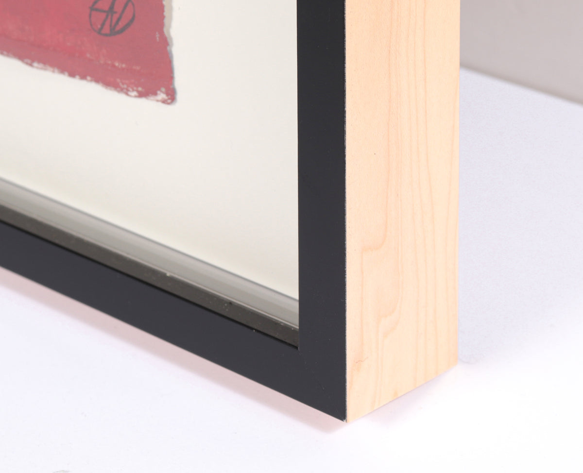 Gestural Red & White Abstract <br>20th Century Ink & Oil <br><br>#C4252