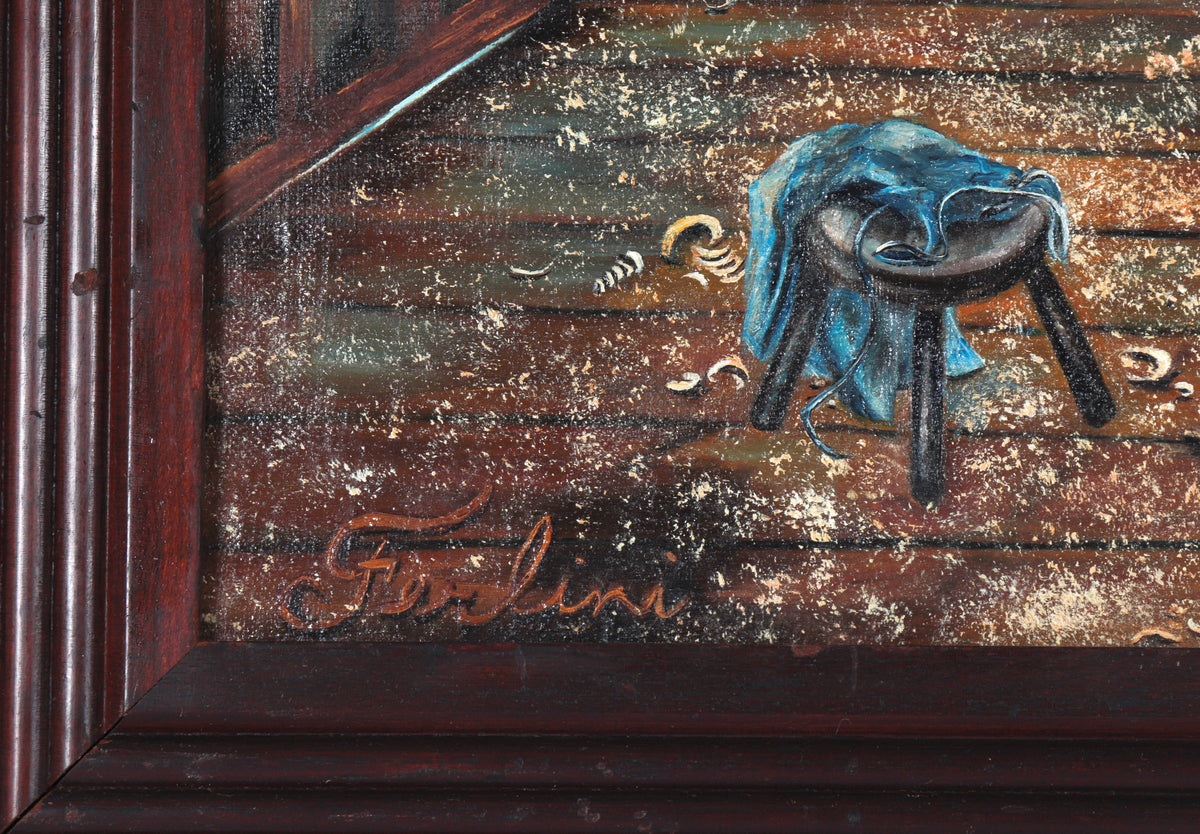 <i>Carpenter Shop</i> <br>1955 Oil <br><br>#C4282