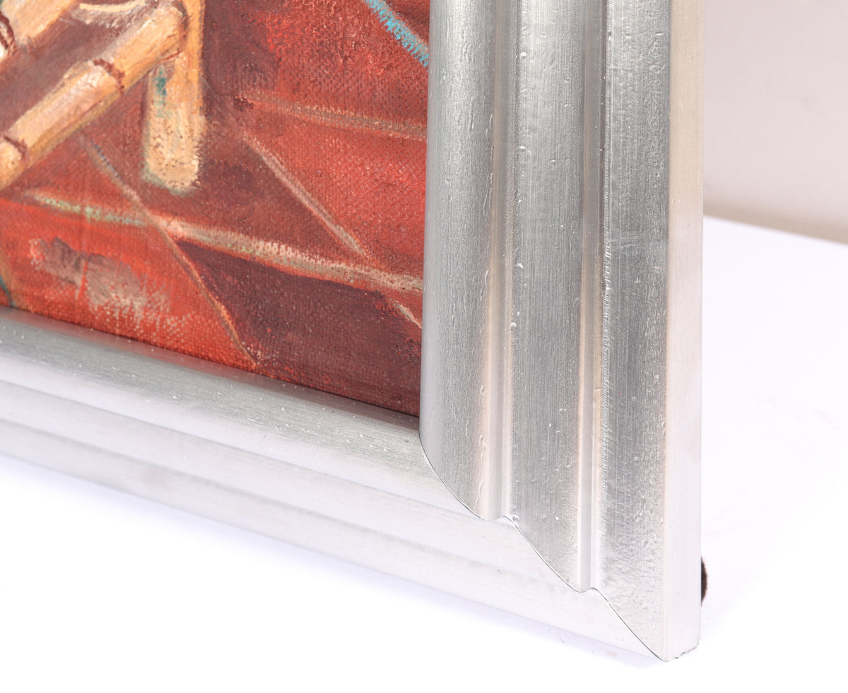 Nude with Cherry Blossoms <br>Mid Century Oil <br><br>#C4301