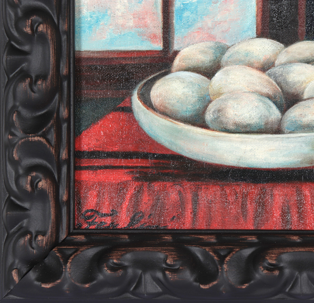 Still Life with Eggs & Bottle <br>1955 Oil <br><br>#C4302