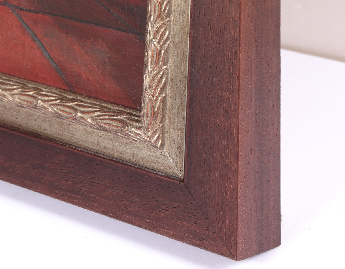 <i>Girl at Door</i> <br>Mid Century Oil <br><br>#C4304