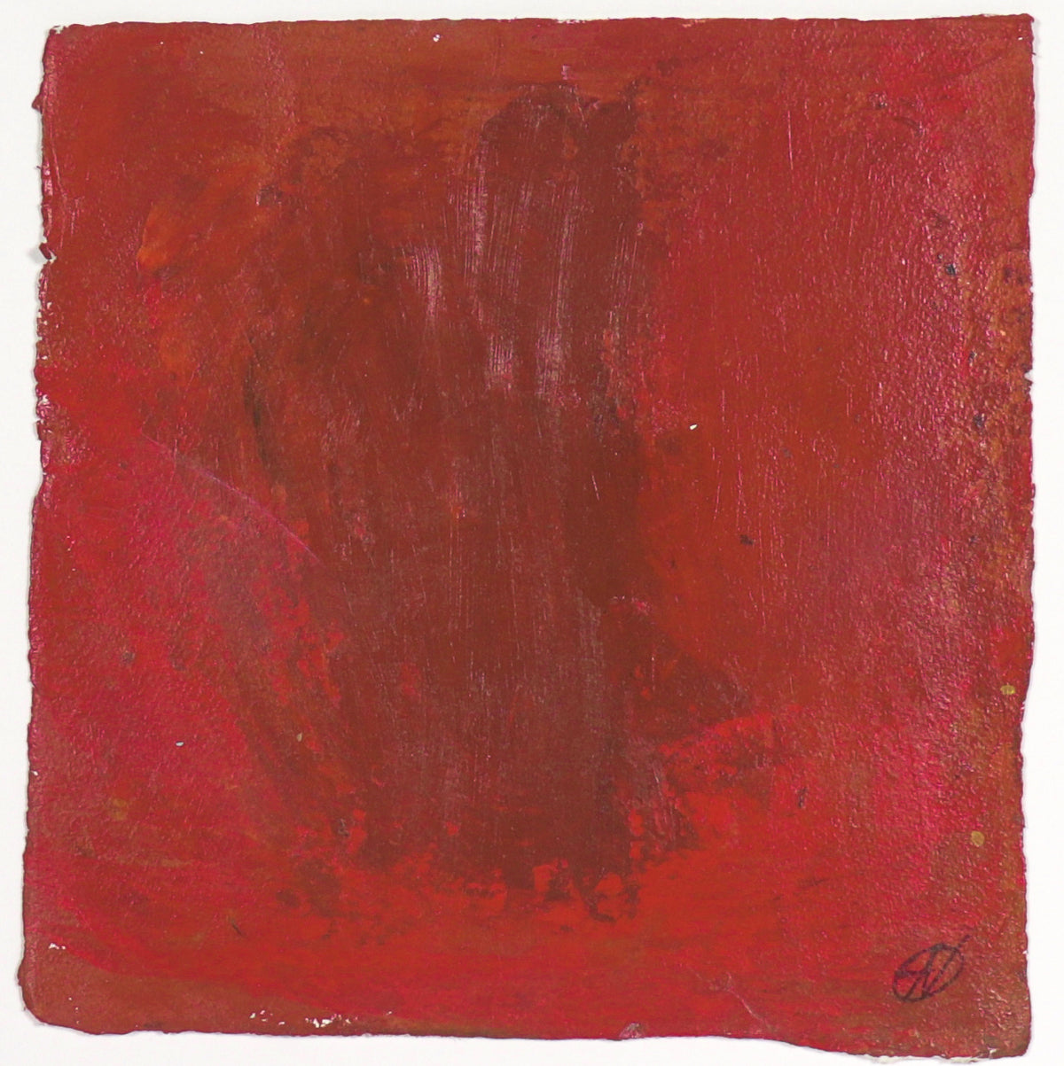 Moody Red Abstract &lt;br&gt;20th Century Oil on Paper &lt;br&gt;&lt;br&gt;#C4319
