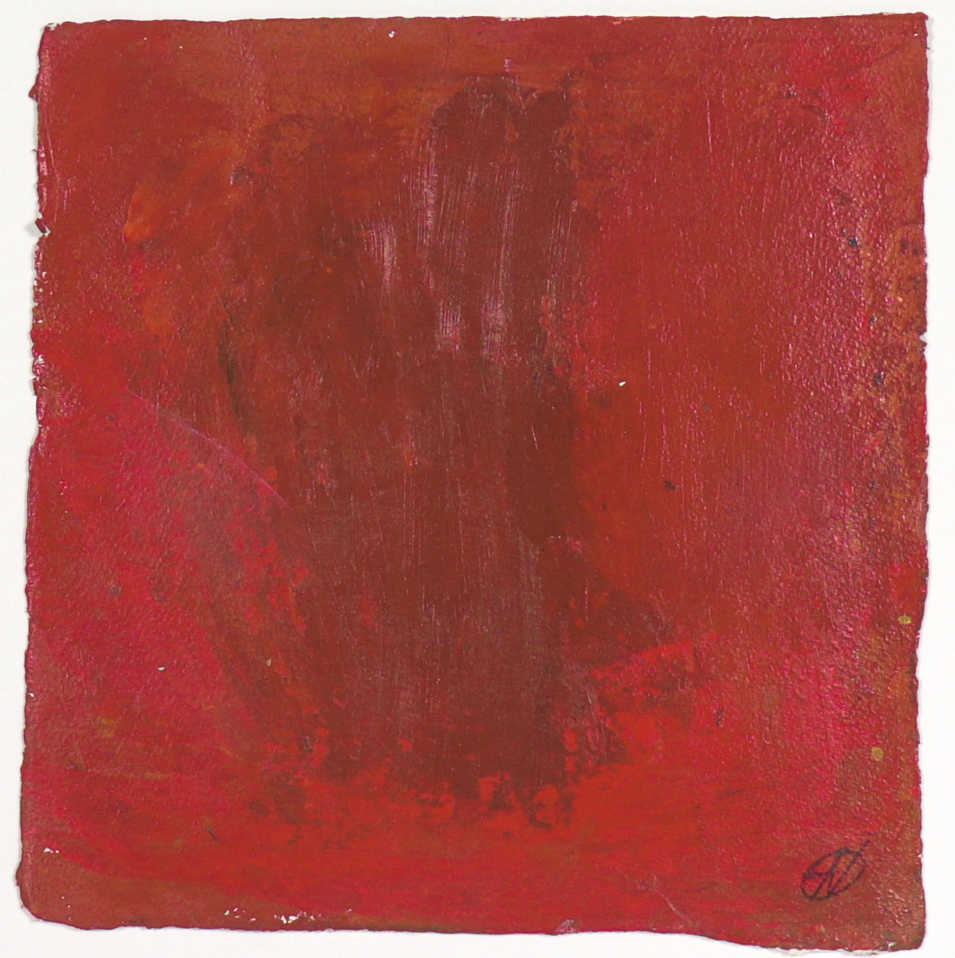 Moody Red Abstract <br>20th Century Oil on Paper <br><br>#C4319
