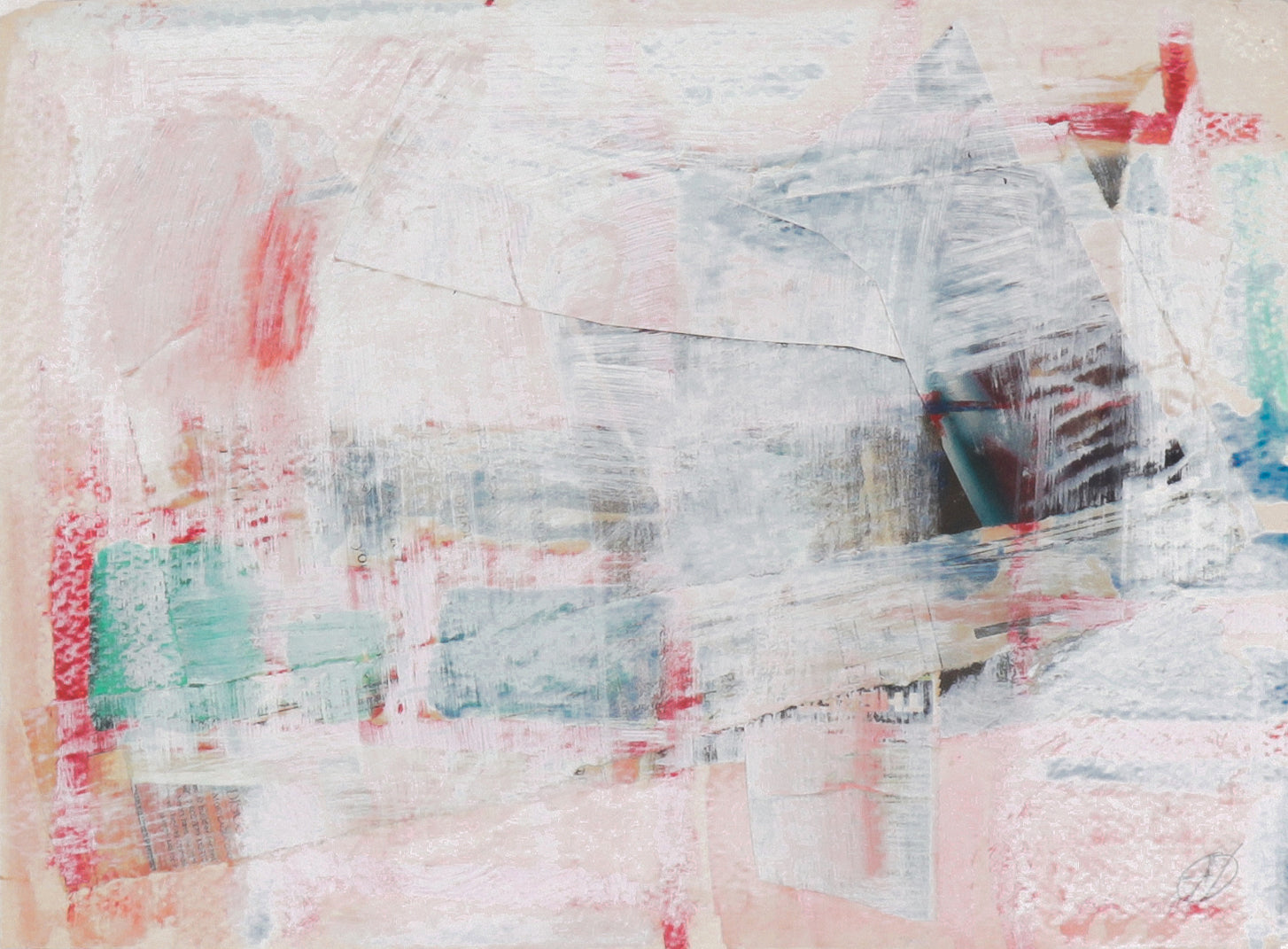 Dreamy Gestural Abstract <br>20th Century Oil on Paper <br><br>#C4327