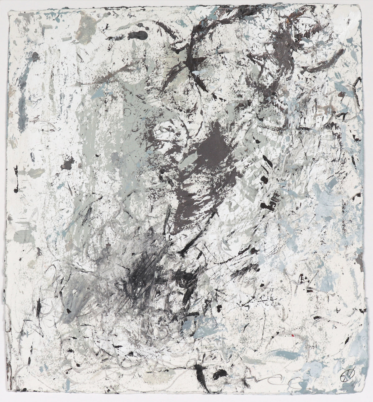 Scattered Monochrome Abstract &lt;br&gt;20th Century Oil on Paper &lt;br&gt;&lt;br&gt;#C4332