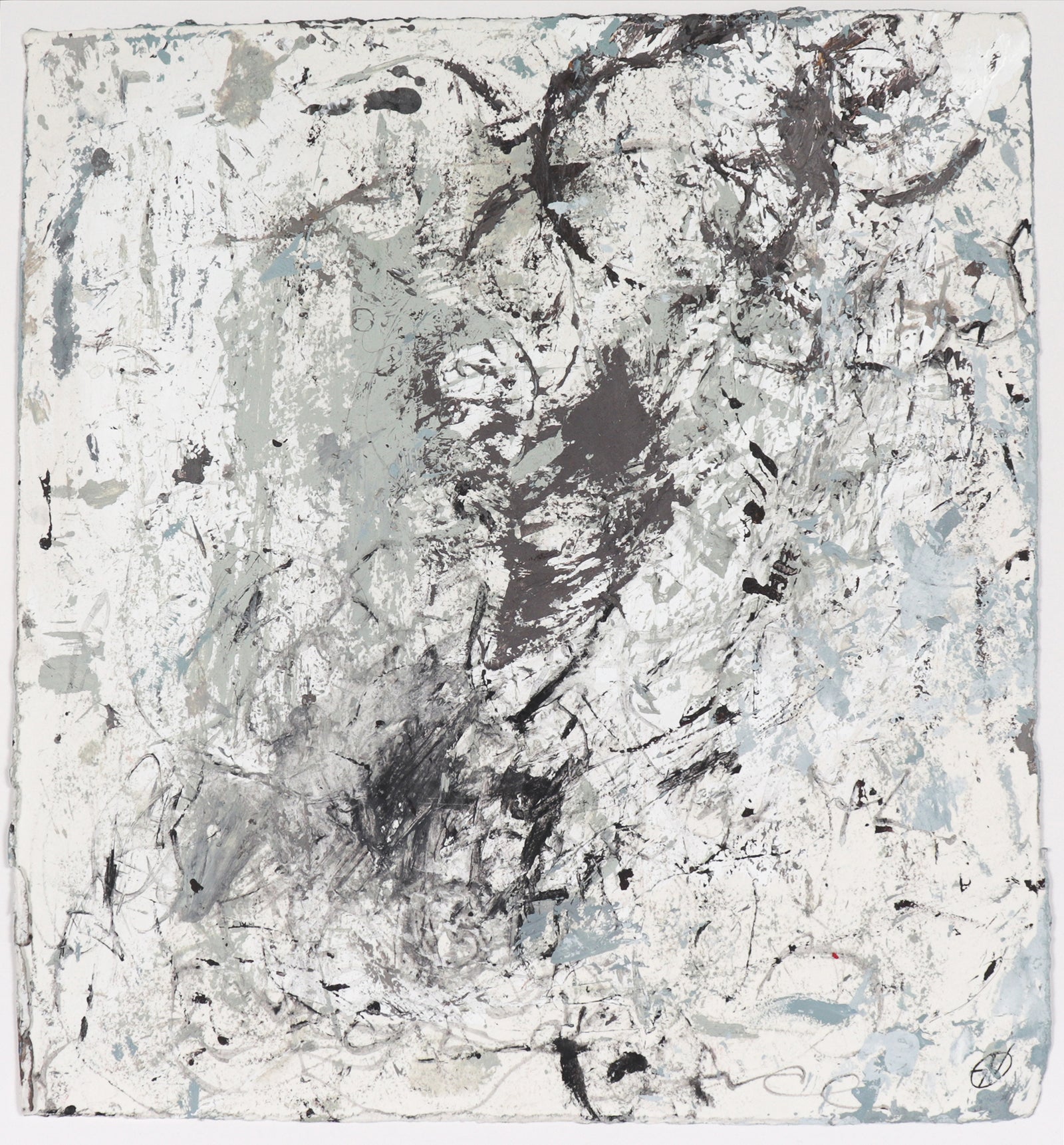 Scattered Monochrome Abstract <br>20th Century Oil on Paper <br><br>#C4332