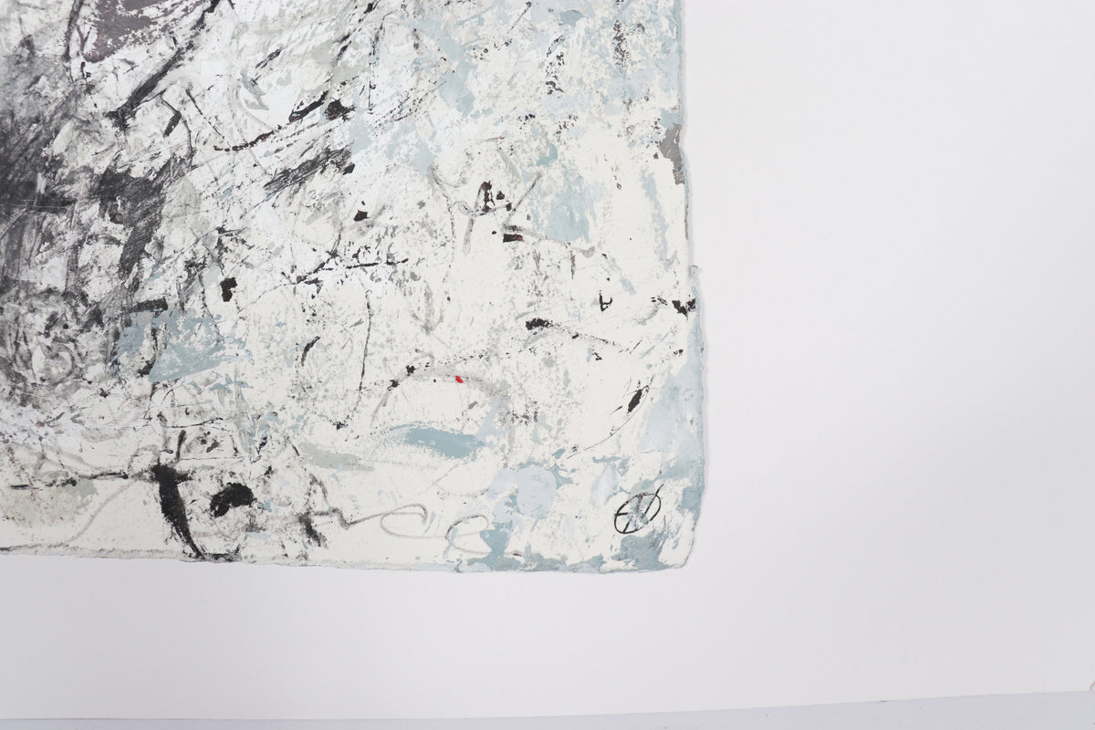 Scattered Monochrome Abstract <br>20th Century Oil on Paper <br><br>#C4332