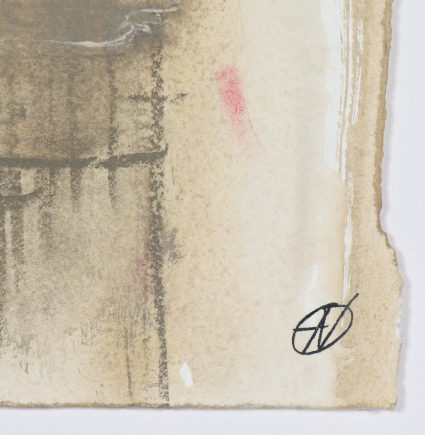 Pale Archway Abstract <br>20th Century Oil on Paper <br><br>#C4351