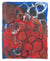 Circular Asbtraction in Red & Blue <br>20th Century Oil on Paper <br><br>#C4353