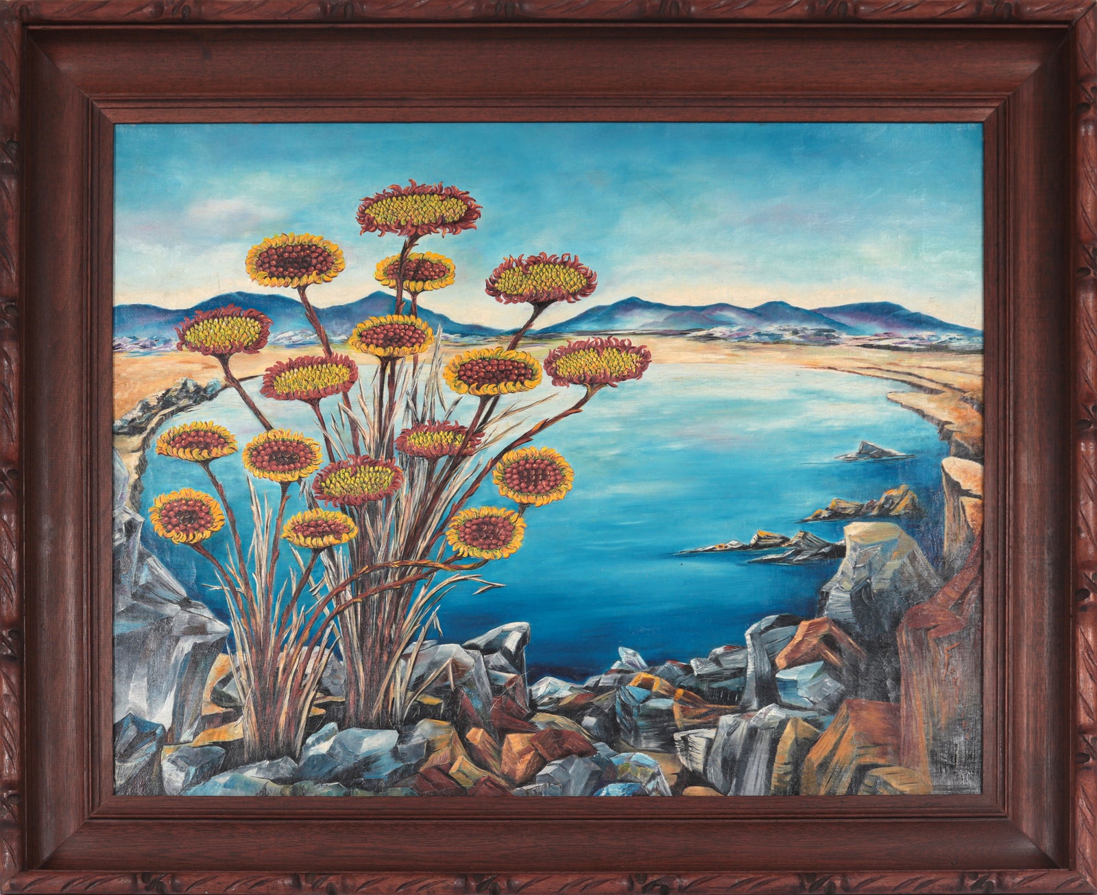 <i>Sun Flowers</i> <br>1952 Oil <br><br>#C4363