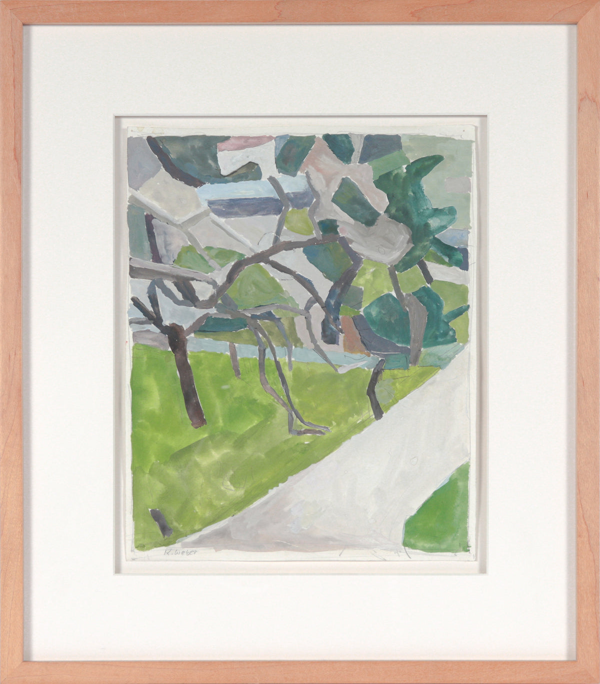 Abstract Expressionist Landscape &lt;br&gt;20th Century Gouache &lt;br&gt;&lt;br&gt;#C4412