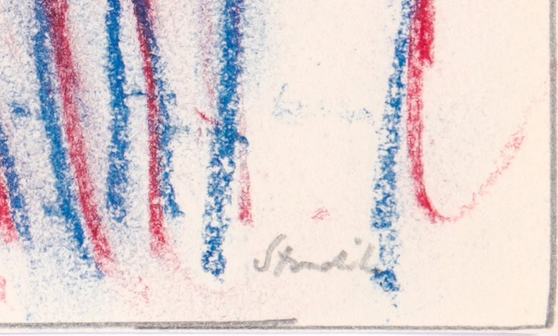 Red & Blue Figurative Pair <br>20th Century Pastel <br><br>#C4527