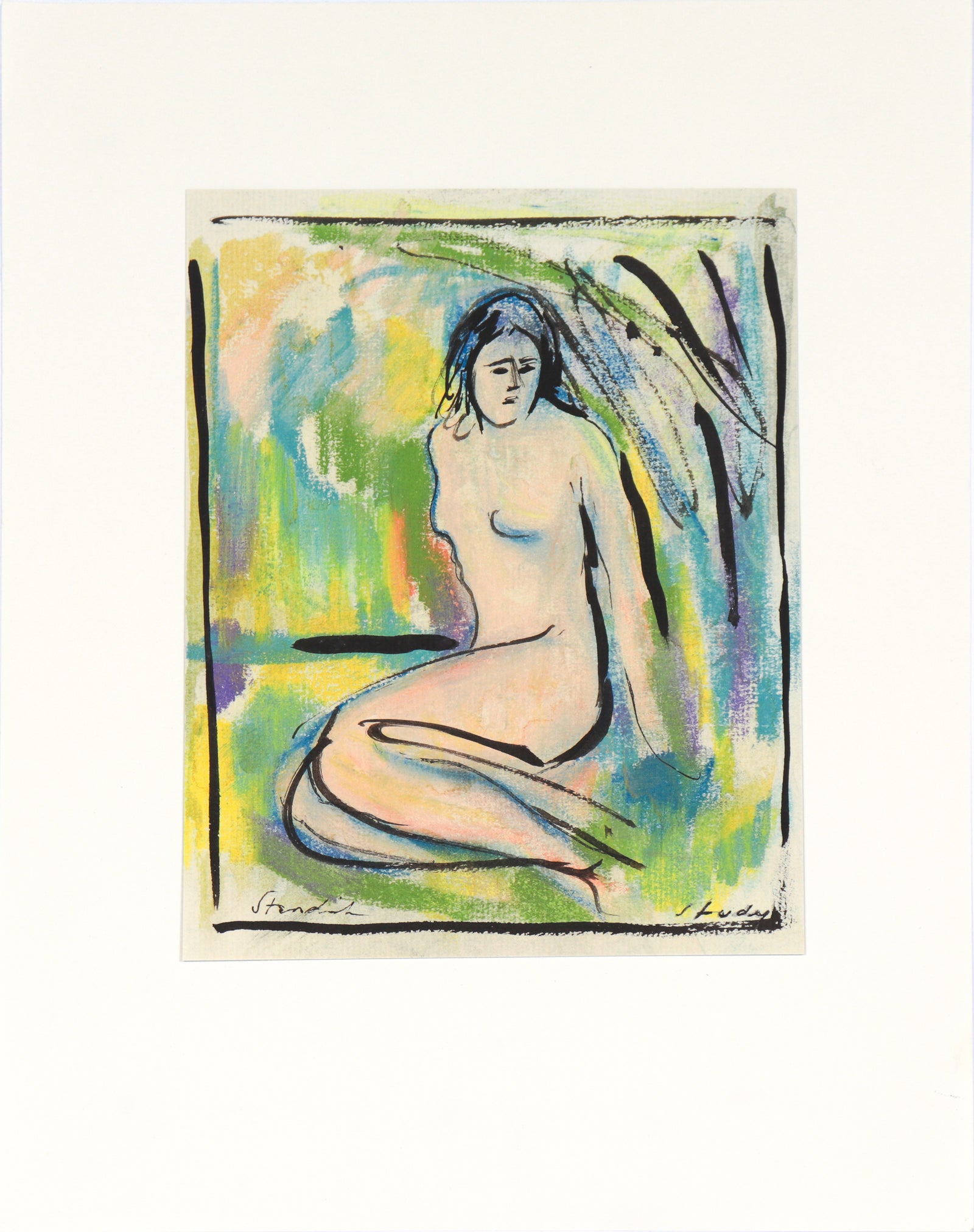 <i>Study</i> <br>20th Century Ink & Pastel <br><br>#C4529