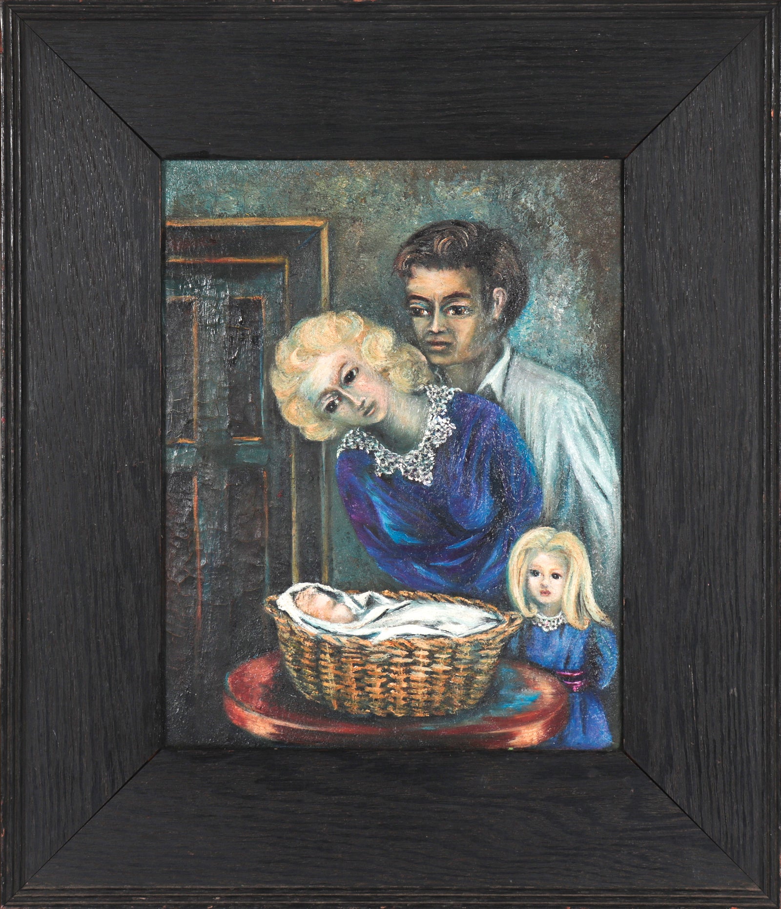 Family with Newborn <br>1954 Oil <br><br>#C4541