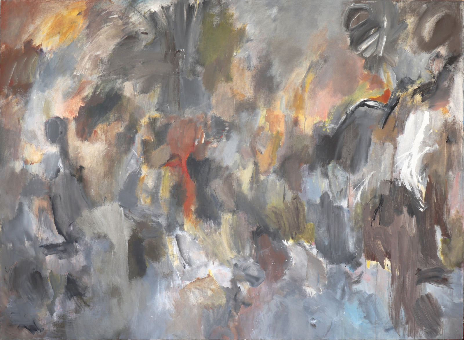 Muted Large-Scale Expressionist Abstract <br>20th Century Acrylic <br><br>#C4633