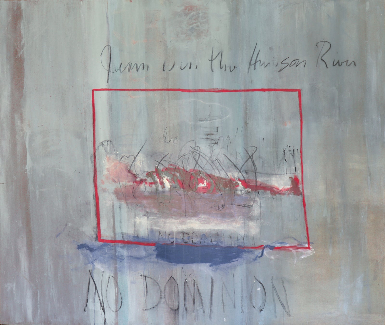 Red Square Abstract <br>20th Century Acrylic <br><br>#C4638