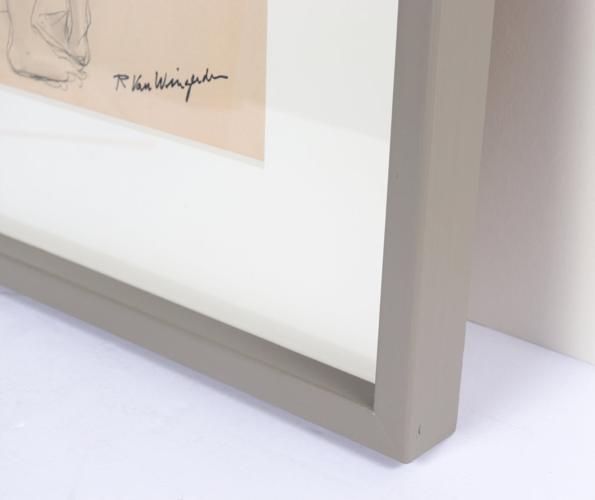 Elegant Standing Nude <br>Mid Century Ink <br><br>#C4776