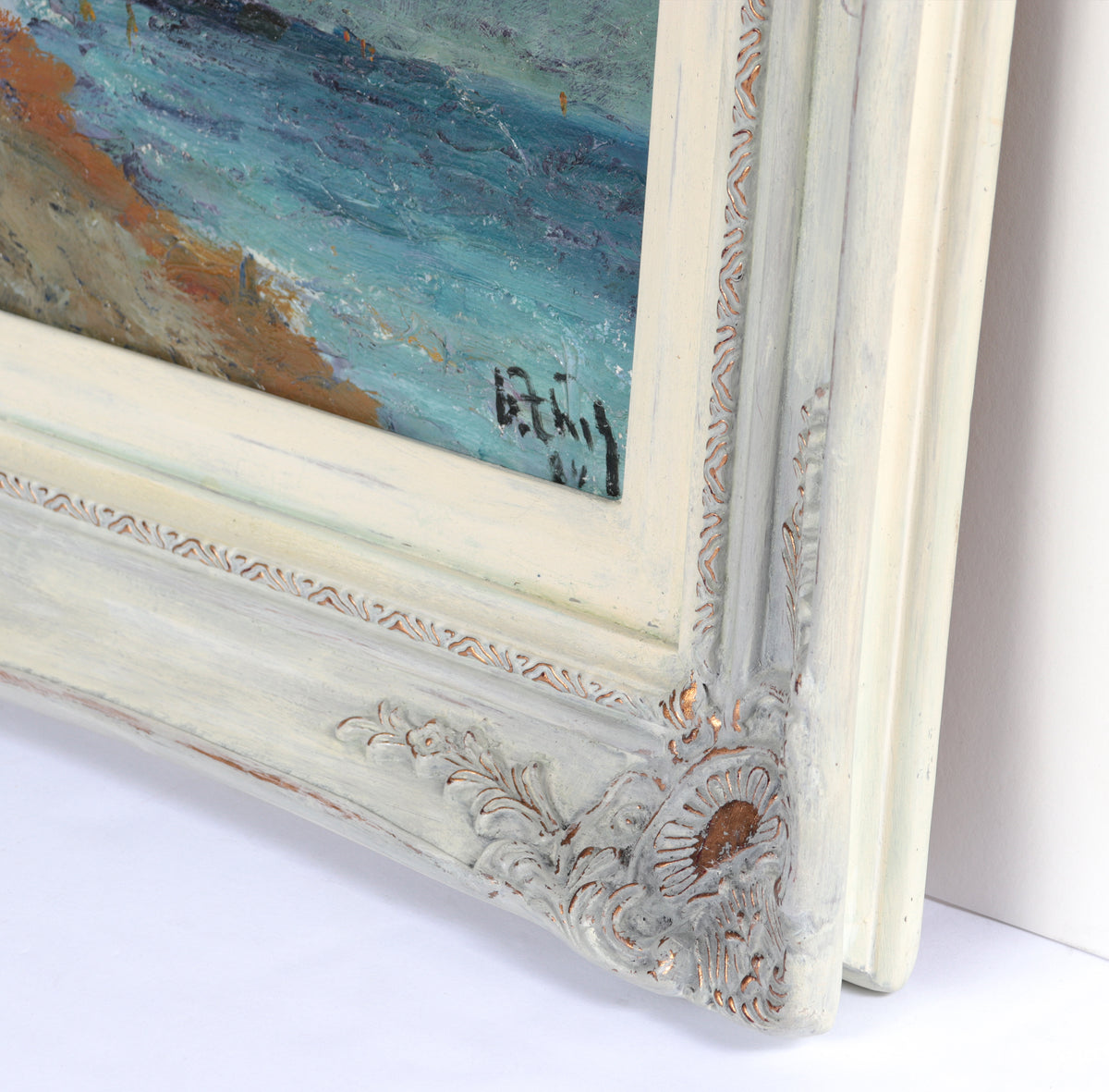 Soviet Impressionist Coastal Scene <br>1984 Oil <br><br>#C4807